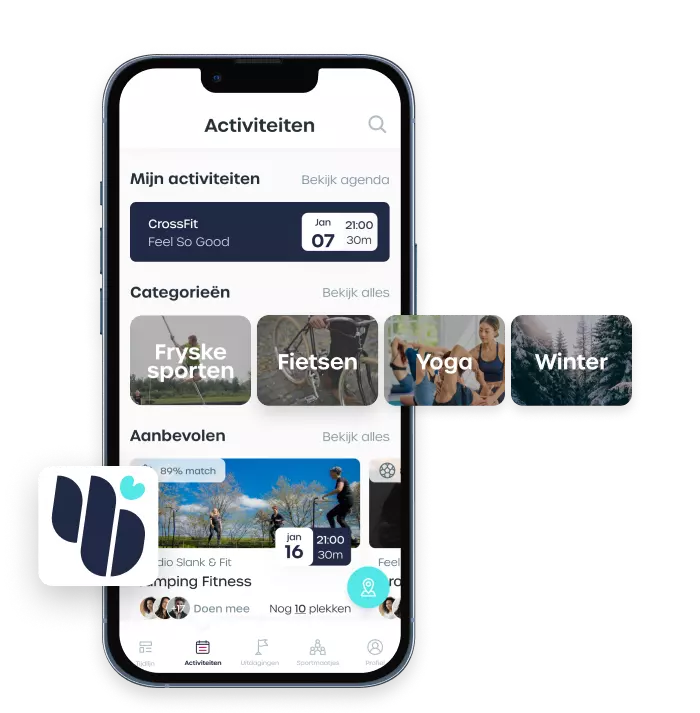 Sportaanbod in Friesland in de YnBeweging app